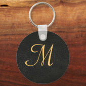 Monogram zwarte Afstuderen Sleutelhanger (Voorkant)