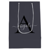 Monogram Zwarte Anker Grijs | Minimaal Elegant Medium Cadeauzakje (Achterkant)