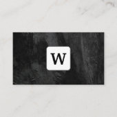 Monogram | Zwarte betonnen textuur Visitekaartje (Voorkant)