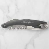 Monogram Zwarte Bier Wijn Kurkentrekker Flesopener (Achterkant)