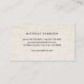 Monogram zwarte bloemenkrans tan linnen bloemist visitekaartje (Achterkant)