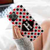 Monogram zwarte buffelplaat Case-Mate iPhone case