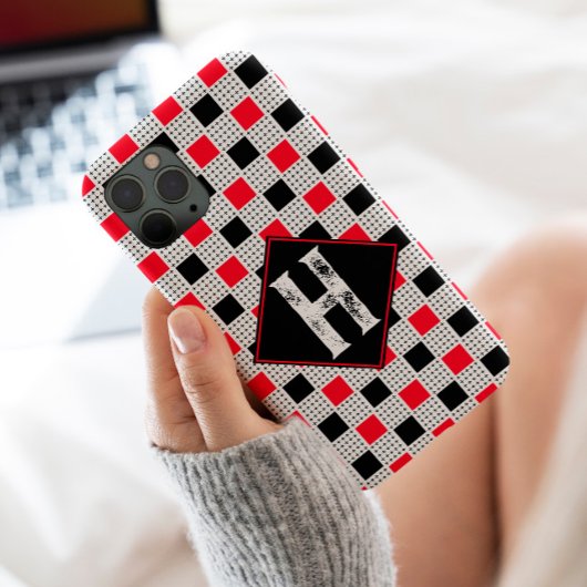 Monogram zwarte buffelplaat Case-Mate iPhone case