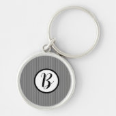 Monogram Zwarte Check Sleutelhanger (Voorkant)