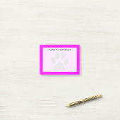 Monogram Zwarte Dierenpootafdruk Roze Post-it® Notes (Op bureau)