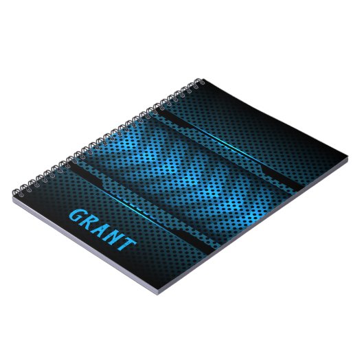 Monogram zwarte en blauwe koolstofvezel notitieboek (Linkerzijde)