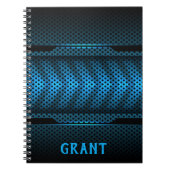 Monogram zwarte en blauwe koolstofvezel notitieboek (Voorkant)