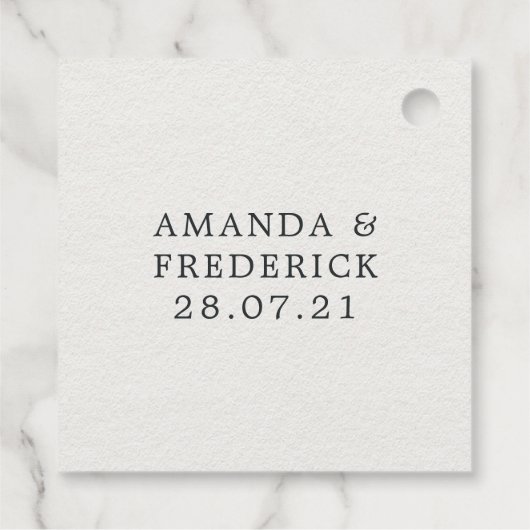 Monogram zwarte en goudkleurig flesje bedankjes labels (Achterkant)