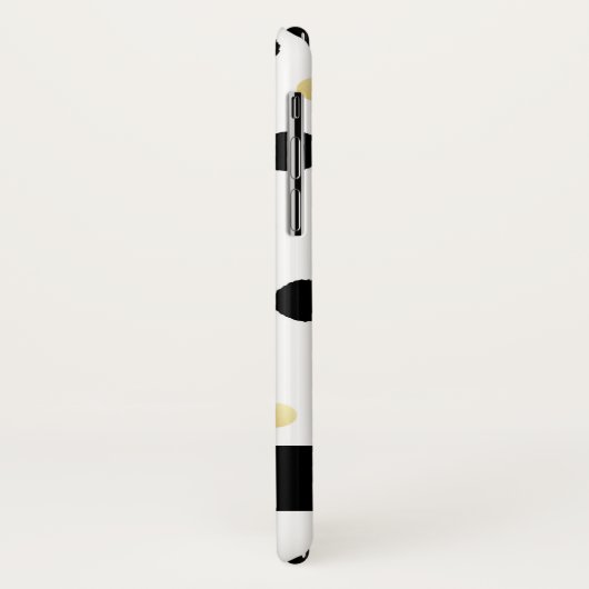 Monogram zwarte en goudpokken Case-Mate iPhone case (Achterkant/links)