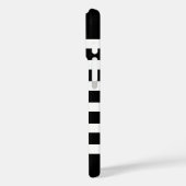 Monogram zwarte en goudpreppy Stripes Case-Mate iPhone Case (Achterkant / Links)