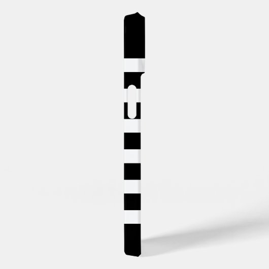 Monogram zwarte en goudpreppy Stripes Case-Mate iPhone Case (Achterkant / Rechts)