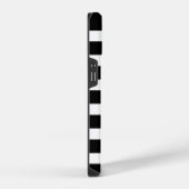 Monogram zwarte en goudpreppy Stripes iPhone Hoesje (Rechterkant)
