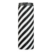 Monogram zwarte en goudpreppy Stripes Thermosbeker (Achterkant)