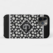 Monogram zwarte en grijze pols Case-Mate iPhone case (Achterkant (horizontaal))