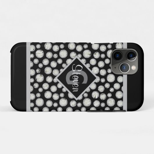 Monogram zwarte en grijze pols Case-Mate iPhone case (Achterkant (horizontaal))