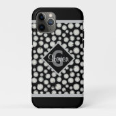 Monogram zwarte en grijze pols Case-Mate iPhone case (Achterkant)