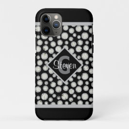 Monogram zwarte en grijze pols Case-Mate iPhone case