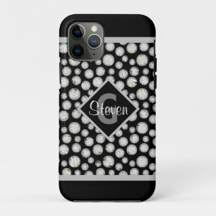 Monogram zwarte en grijze pols Case-Mate iPhone case