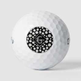 Monogram zwarte en grijze pols golfballen