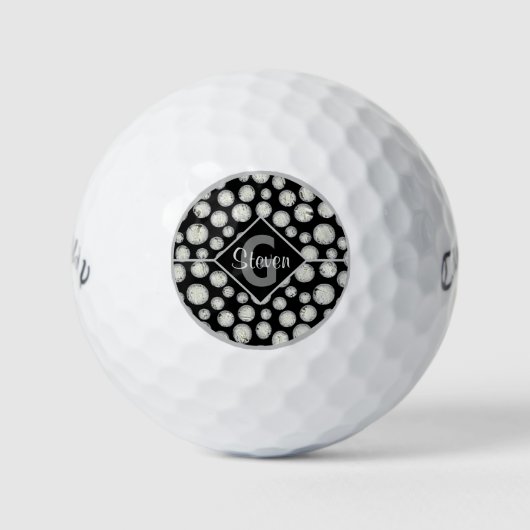 Monogram zwarte en grijze pols golfballen (Voorkant)