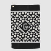 Monogram zwarte en grijze pols golfhanddoek (Voorkant)