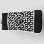 Monogram zwarte en grijze pols golfheadcover (Voorkant)