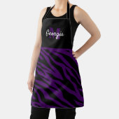 Monogram Zwarte en Paarse Zebra Strepen Schort (Insitu)
