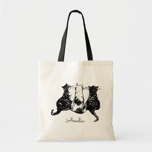 Monogram zwarte en witte Canvas tas (Voorkant)