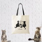 Monogram zwarte en witte Canvas tas