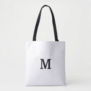 Monogram zwarte en witte Canvas tas voor Bridesmai