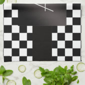 Monogram zwarte en witte cheques theedoek (Gevouwen)