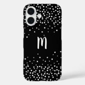 Monogram zwarte en witte Confetti Case-Mate iPhone Case (Achterkant)