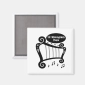 Monogram zwarte en witte harp magneet (Voorkant / Achterkant)