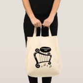 Monogram zwarte en witte harp tote bag (Voorkant (product))