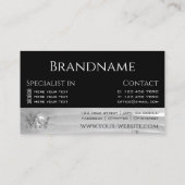 Monogram zwarte en witte hout visitekaartje (Achterkant)