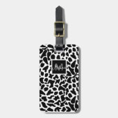 Monogram zwarte en witte Koe Bagagelabel (Voorkant verticaal)