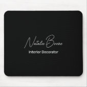 Monogram Zwarte en Witte Naam Binnenlandse Decorat Muismat (Voorkant)