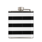 Monogram zwarte en witte pinguïn en stripes heupfles (Achterkant)