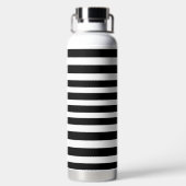 Monogram zwarte en witte pinguïn en stripes waterfles (Achterkant)