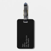 Monogram zwarte en witte poka bagagelabel (Achterkant verticaal)