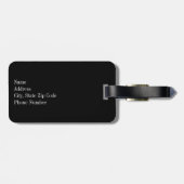 Monogram zwarte en witte poka bagagelabel (Achterkant horizontaal)