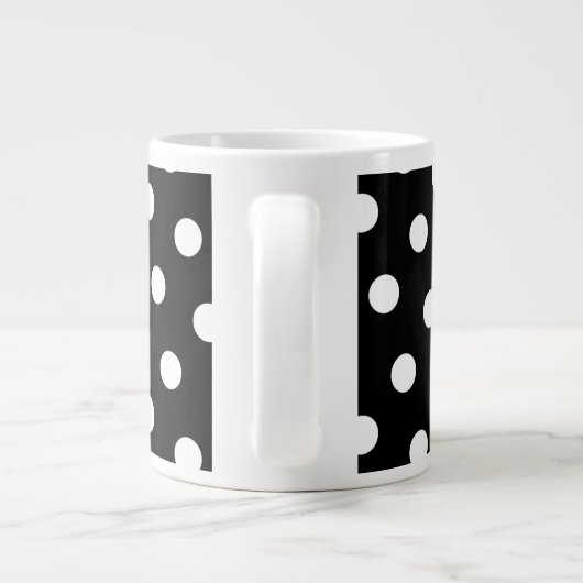 Monogram zwarte en witte poka Dot Grote Koffiekop (Achterkant)