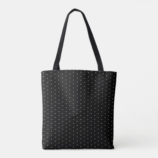 Monogram zwarte en witte poka Dot Tote Bag (Achterkant)