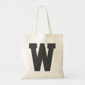 Monogram zwarte en witte poka Dot Tote Bag (Voorkant)