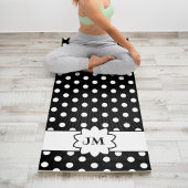 Monogram zwarte en witte poka Dot Yogamat