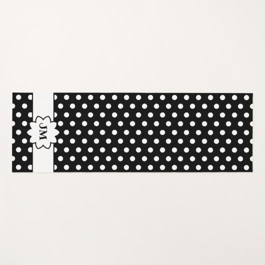 Monogram zwarte en witte poka Dot Yogamat (Voorkant (horizontaal))