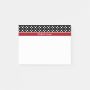 Monogram zwarte en witte poka Dots Carranberry Nam Post-it® Notes