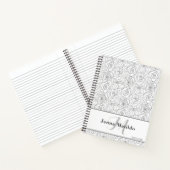 Monogram zwarte en witte rozen notitieboek (Binnen)