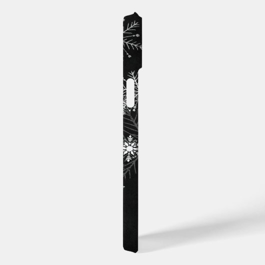 Monogram zwarte en witte Snowflake Case-Mate iPhone Case (Achterkant / Rechts)