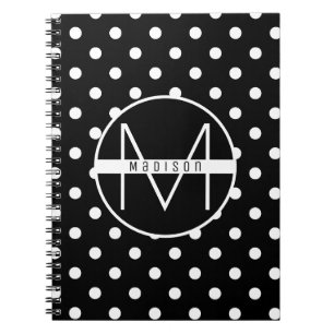 Monogram  Zwarte en witte staafkoppen Notitieboek